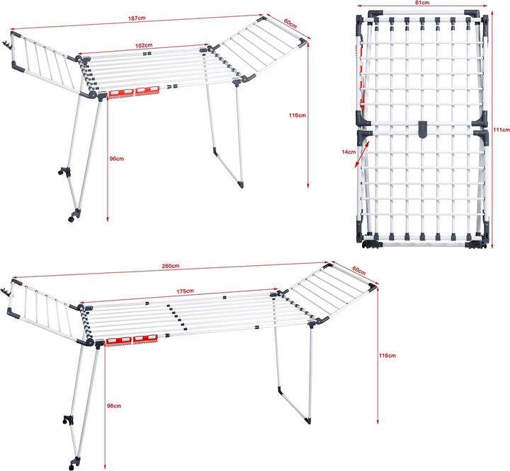 Actual product image Promis MONZA Wäschetrockner ausziehbar + 2 grosse Flügel (16 m)
