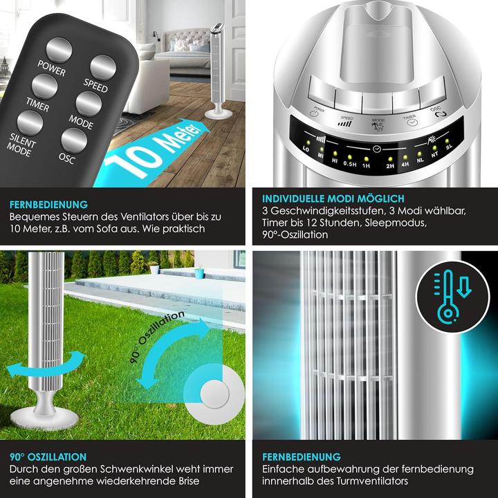 Immagine prodotto Kesser Turmventilator mit Fernbedienung und Timerfunktion (51.50 dB)