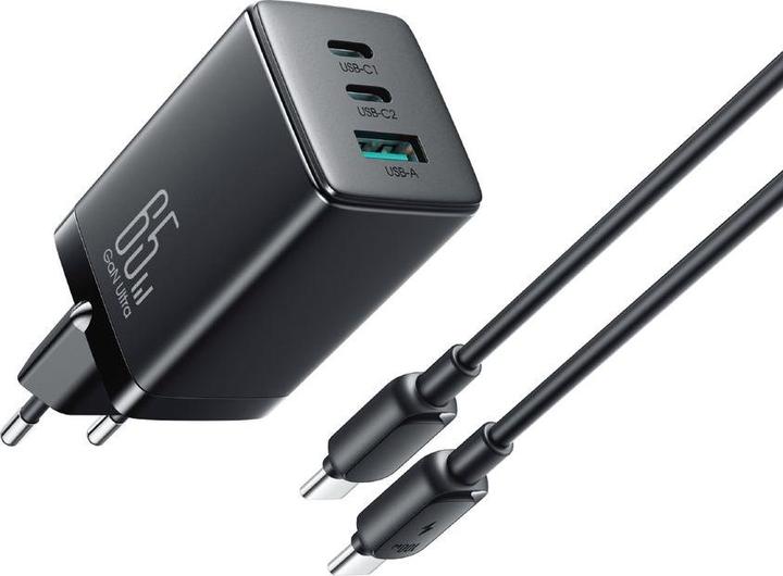 Produktbild Nextbatt Fast charger 65W GaN Ultra, with USB-C cable, 100W - Black (100 W)