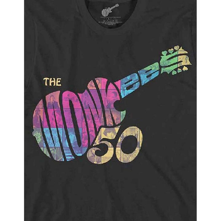 Actual product image The Monkees Unisex Adult Discography Guitar T-Shirt (M)