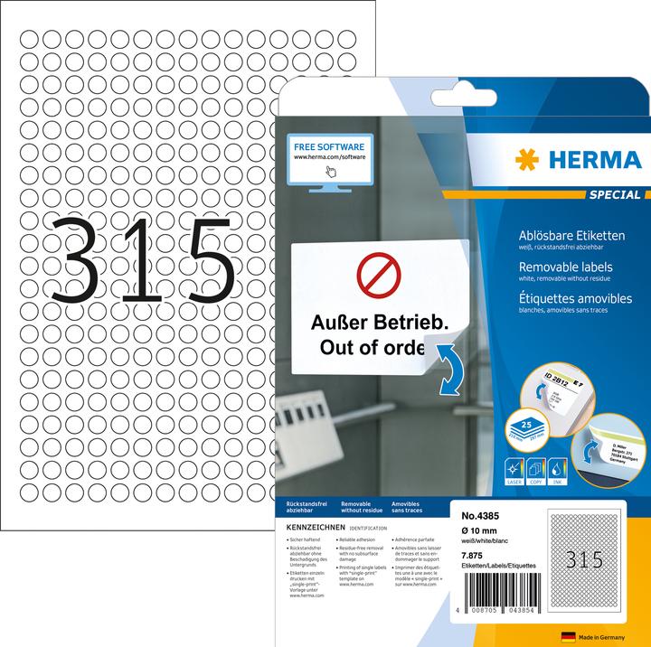 Produktbild HERMA Ablösbare Etiketten A4