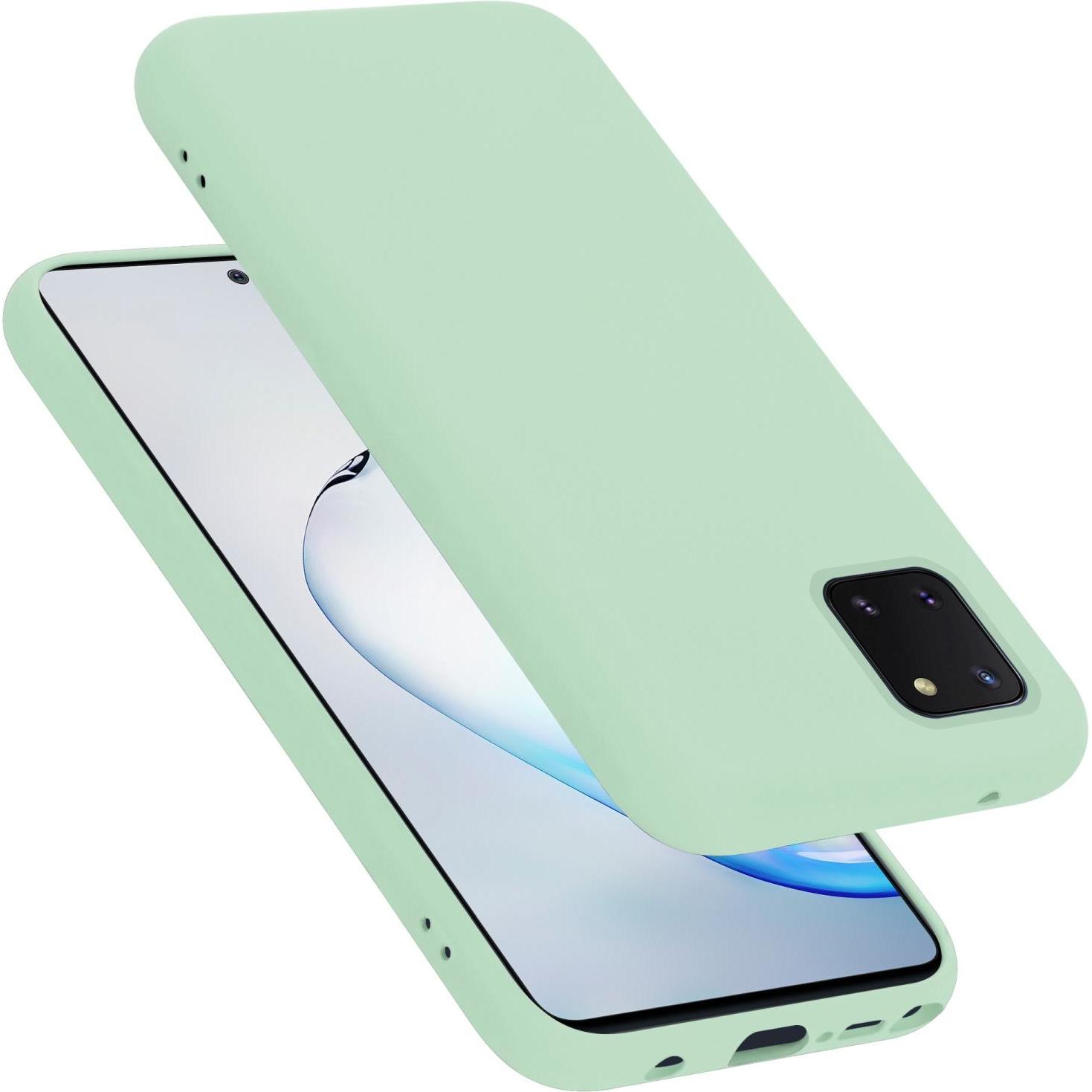 Cadorabo TPU Liquid Silicone Case Cover (Samsung Galaxy A81), Smartphone Hülle, Grün