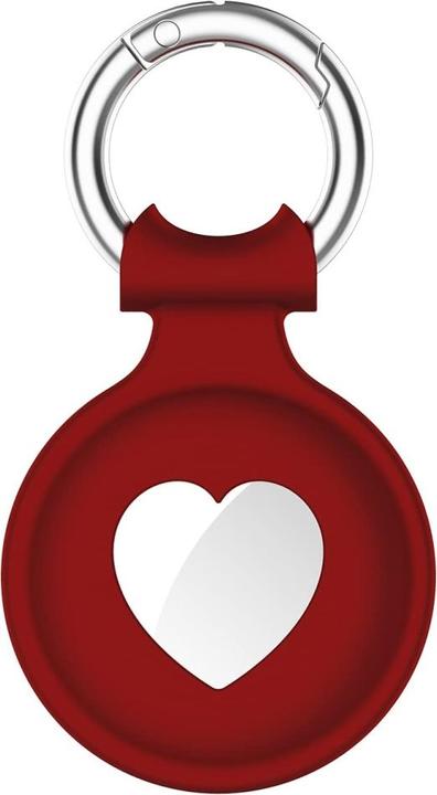 Productafbeelding Screenguard Apple Airtag Liquid Silikon Heart Case mit Anhänger