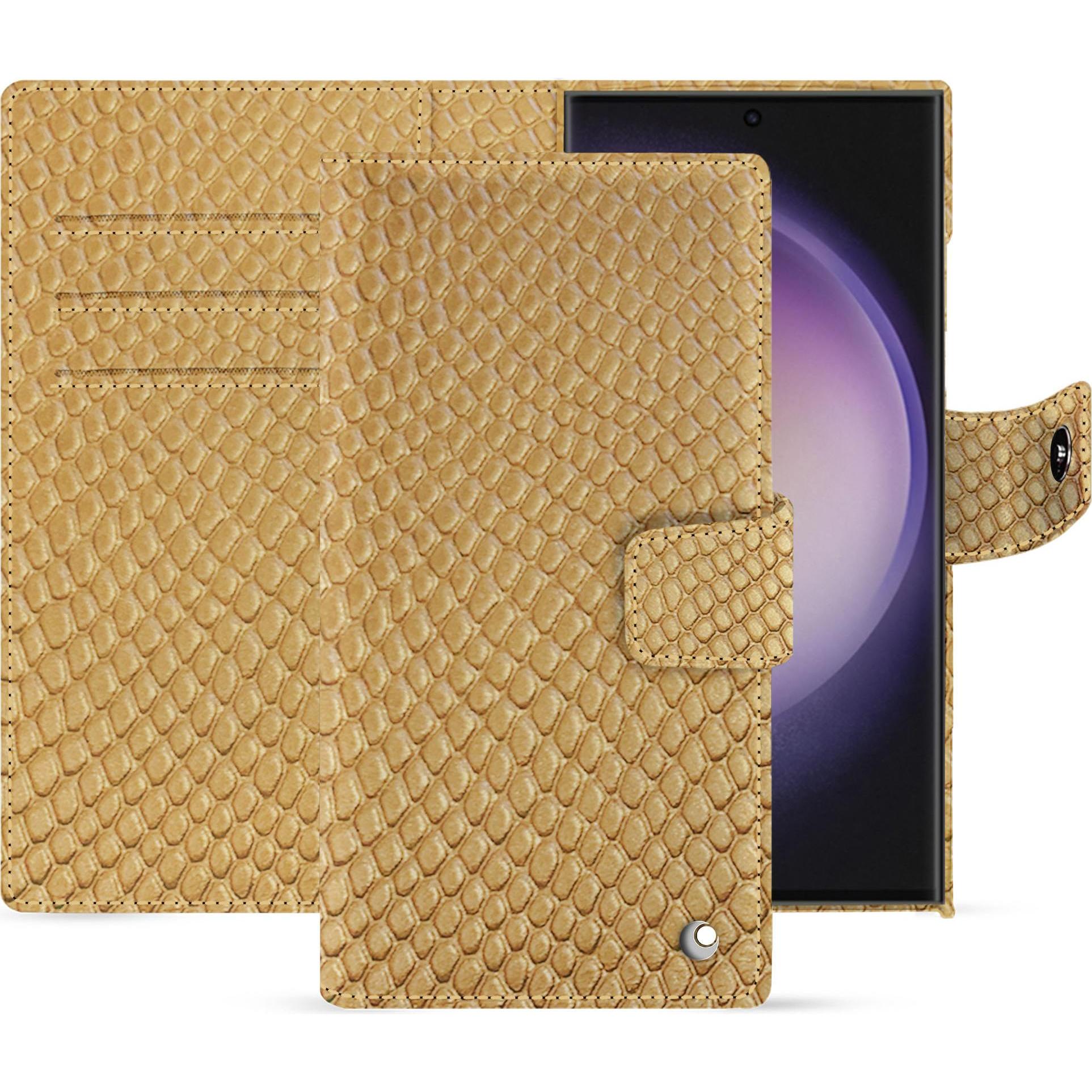 Noreve Lederschutzhülle (Samsung Galaxy S24 Ultra), Smartphone Hülle, Beige