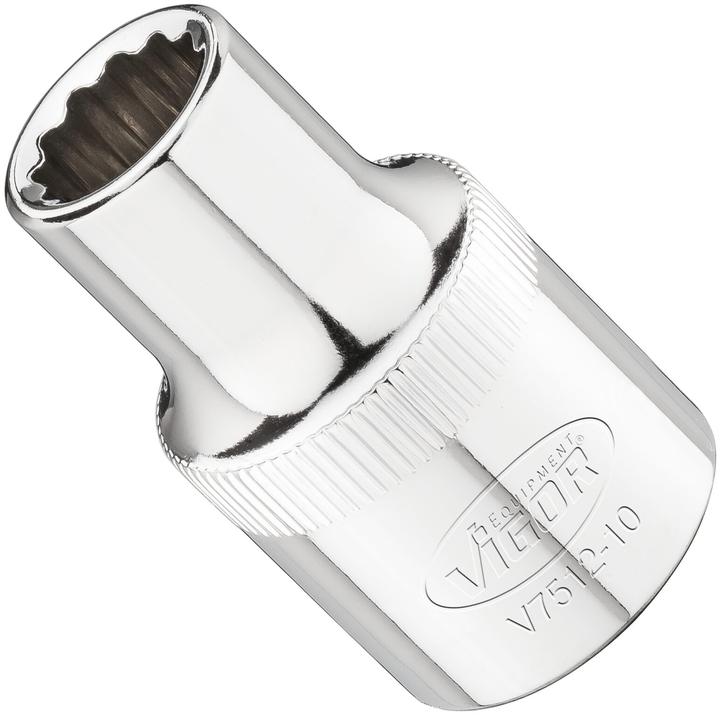Produktbild Vigor Doppelsechskant Steckschlüsseleinsatz ∙ V7512-10 ∙ Vierkant12,5 mm (1/2 Zoll) ∙ Aussen Doppel-… (10 mm)