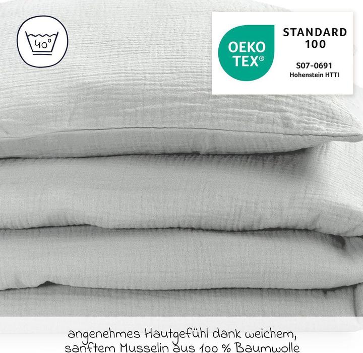 Immagine prodotto Julius Zöllner Biancheria da letto in mussola, grigio