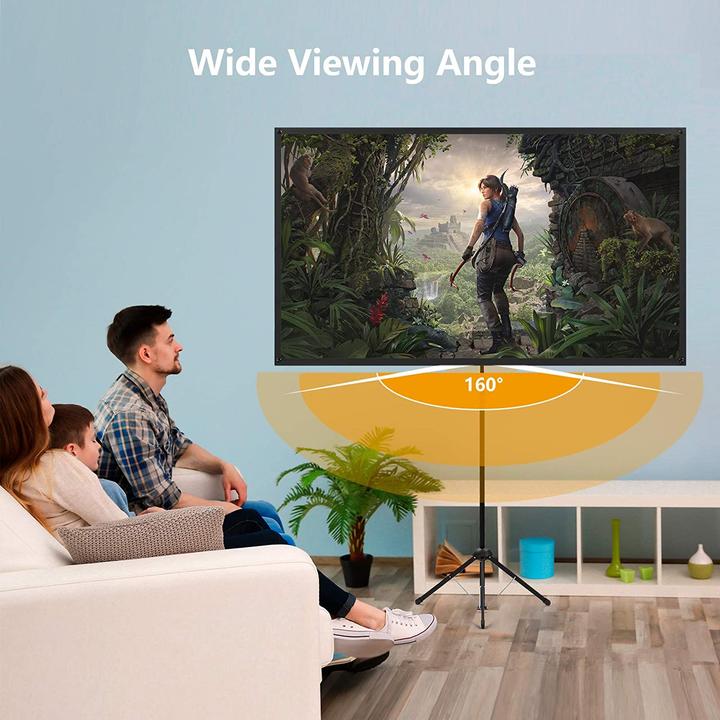 Actual product image Excelimage Projector screen with tripod