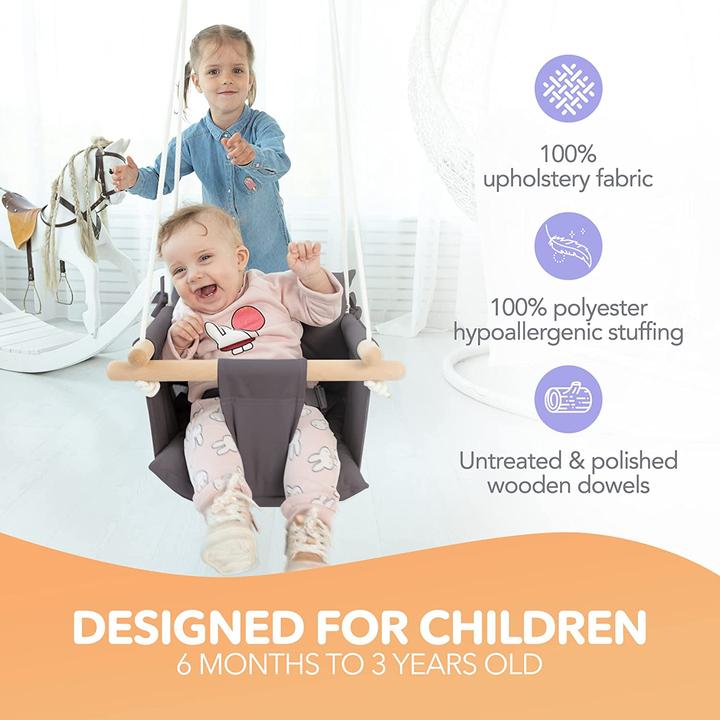 Produktbild Cateam Canvas Babyschaukel, Dunkelgrau