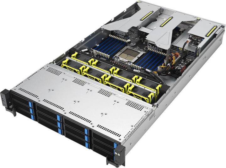 Actual product image ASUS Server RS521A-E12-RS12U/1G/1.6kW/12NVMe/FAN/RH/OCP/GPU (Rack Server)