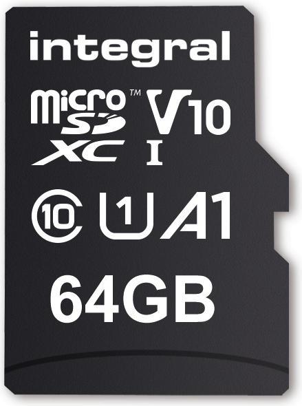 Immagine prodotto Scheda Micro SD di memoria integrale (64 GB, microSDXC, U1, UHS-I)