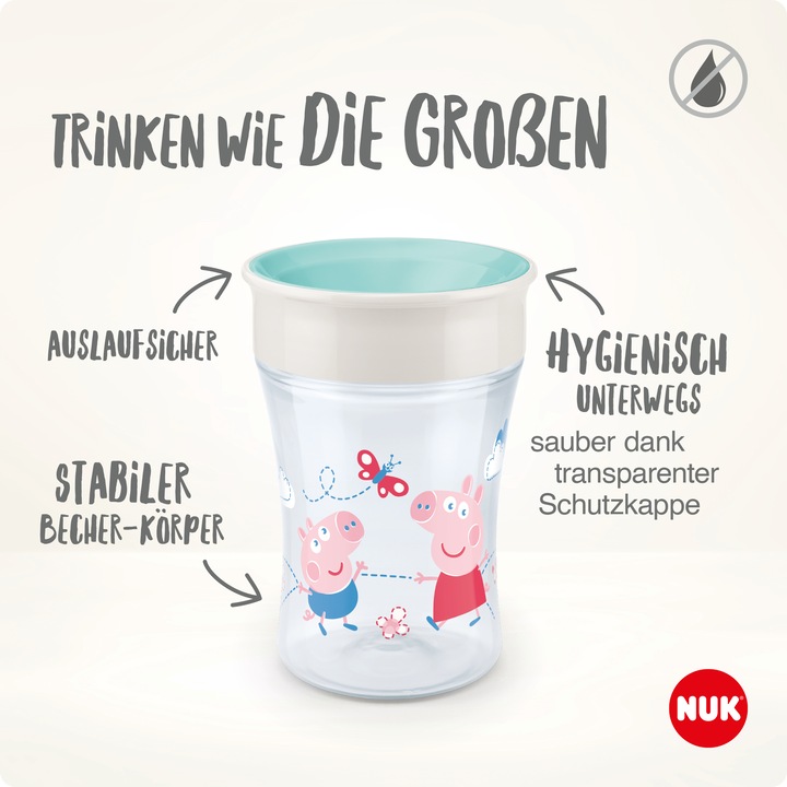 Actual product image NUK Magic Cup Peppa Pig 360°-Trinkrand
