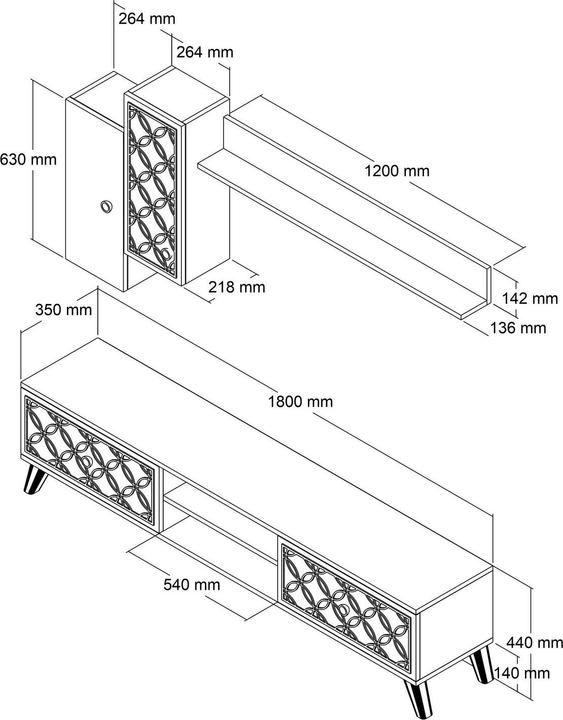 Image du produit Hanah Home Deandre (180 x 35 x 44 cm)