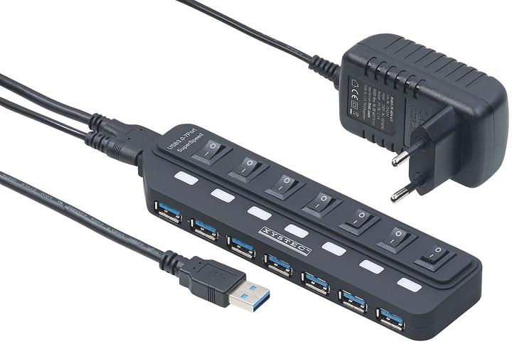 Actual product image Xystec Active USB 3.0 Hub (USB-A, 7 ports)