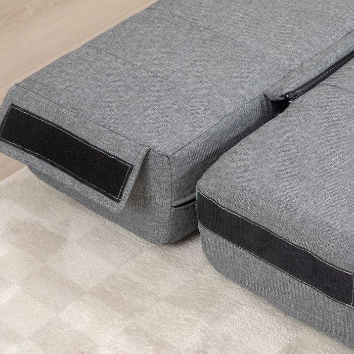 Produktbild Swisshandel24 Klappsessel mit Bettfunktion, Gästebett, faltbar, bis 250 kg, 138x80x50 cm, Grau (2-Sitzer)