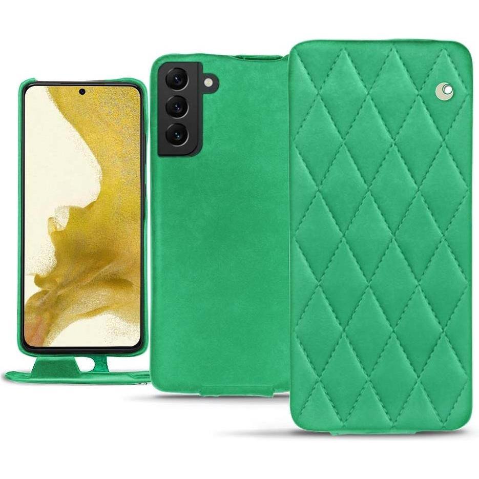 Noreve Lederschutzhülle vertikal (Samsung Galaxy S22), Smartphone Hülle, Grün