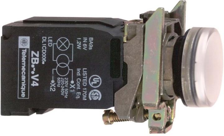 Actual product image Schneider Electric Indicator light BA9s 230VAC white XB4BV41
