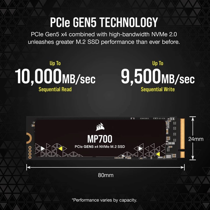 Productafbeelding Corsair MP700 (1000 GB, M.2 2280)