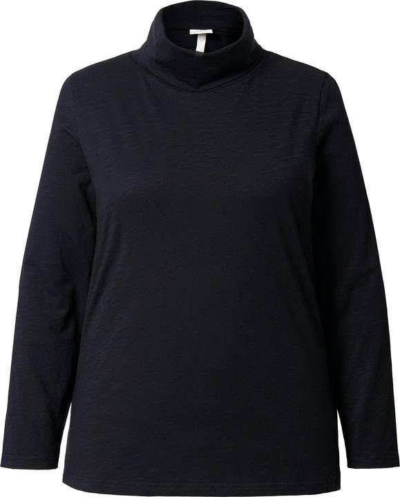 Immagine prodotto Ulla Popken Maglia dal taglio aderente in cotone biologico con collo da risvoltare e maniche lunghe (54)