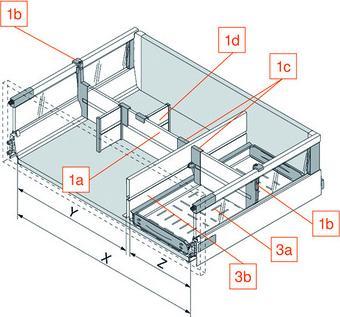 Produktbild Blum Querreling-Aufnahme ORGA-LINE Zwischenwand
