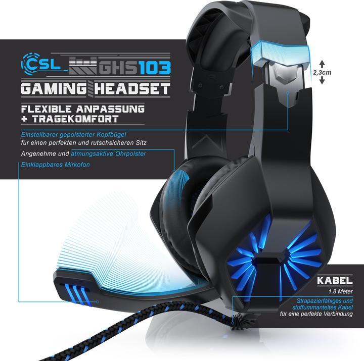 Actual product image CSL USB Gaming Headset (Cable)
