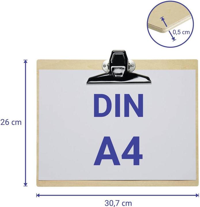 Image du produit Maul Klemmbrett MAULtilia 2394670 DIN A4 quer braun Holzhartfaser