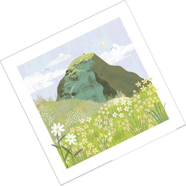 Actual product image Tall Boy Prints Grassy Mountain Print (60 x 60 cm)