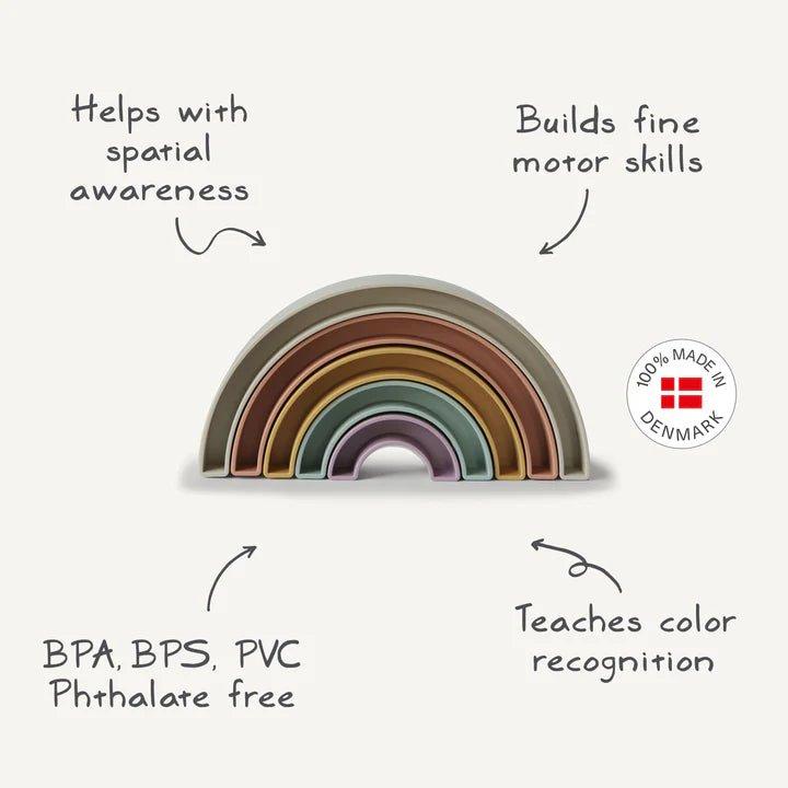 Actual product image Mushie Stacking game Rainbow Sol