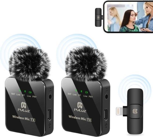 2x Mikrofon, Earphone, USB Ladekabel, Windschutz