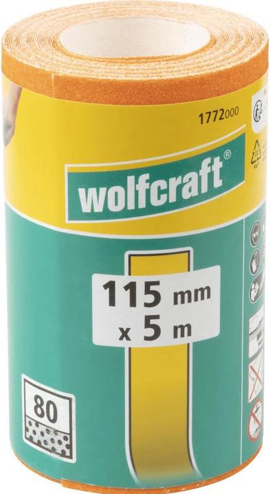 Actual product image wolfcraft 1 roll of sandpaper Kor. K80, 5mx115mm (80)