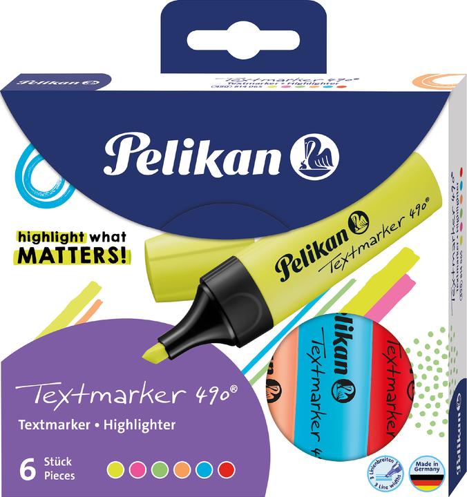 Actual product image Pelikan Highlighter 490 (Neon green, Neon orange, Neon yellow, Neon pink, 2 mm, 6 x)