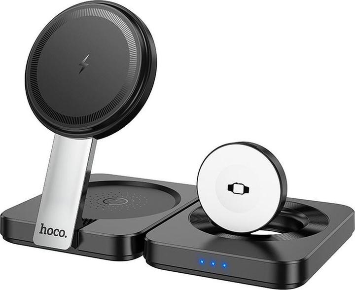 Actual product image Hoco 3-in-1 Foldable Induction Charger Compatible with Apple Watch 15W CQ11 Black (15 W)