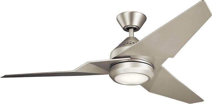 Elstead Lighting Ventilatore da soffitto silenzioso Jade con luce LED Ø152cm + telecomando argento (45 dB)
