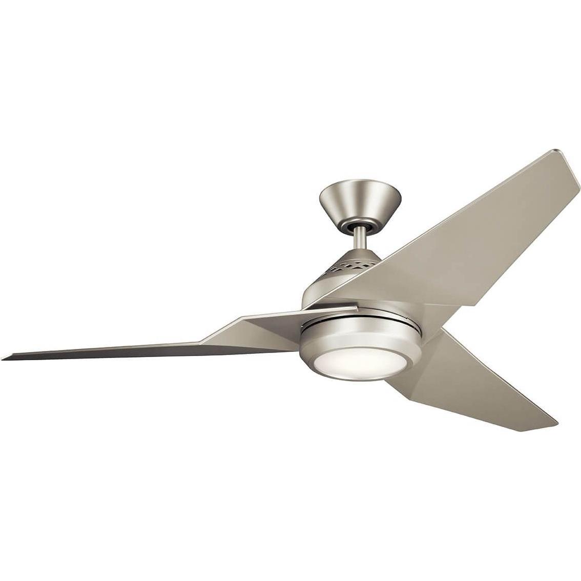 Elstead Lighting Jade leiser Deckenventilator mit LED Licht Ø152cm + Fernbedienung Silber, Ventilator, Silber