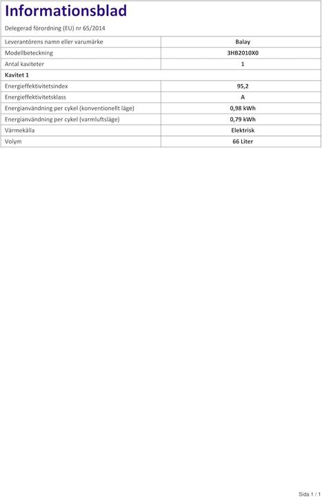 Produktbild Balay 3HB2010X0