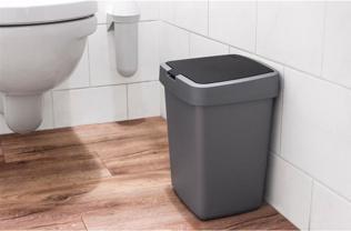 Sunware Delta Klappdeckeleimer 10L metallf./schwarz (10 l)