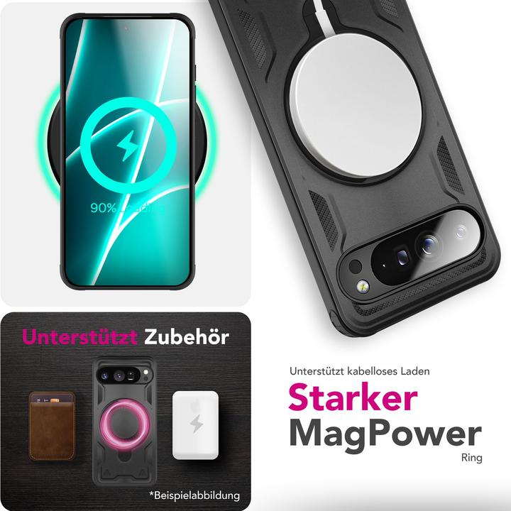 Produktbild Nalia Cover "Stormguard" - MagSafe Panzer Schutz Hülle mit 360° Ring - Military Outdoor Case (Google Pixel 10 Pro XL)
