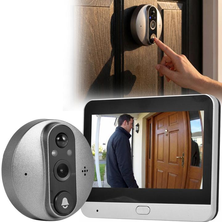 Technaxx WLAN Türspion mit Kamera, 3MP Video, 4,3 Zoll LCD Display, Klingel, Nachtsicht, Bewegungsmelder (Digital)