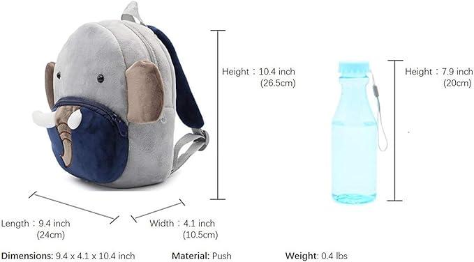 Immagine prodotto Only-Bags.Store Zaino in poliestere per la scuola, zaino in peluche con animali simpatici, borsa piccola per le