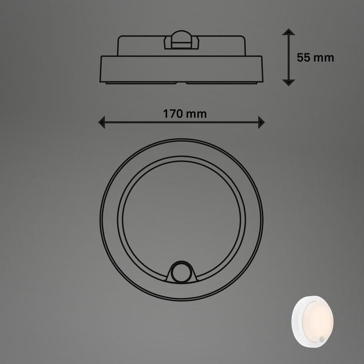 Produktbild Briloner Akku LED Aussenwandleuchte,Sensor,weiss,LED/4W (700 lm, IP44)