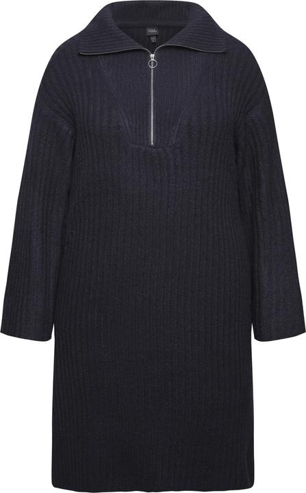 Produktbild Ulla Popken Strickkleid, A-Linie, Rippstrick, Troyerkragen, Langarm (50, 52)