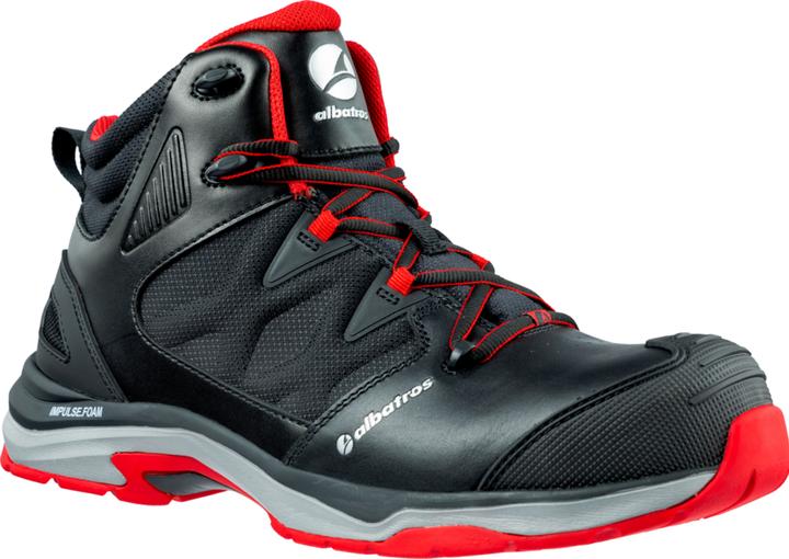 Produktbild Albatros Sicherheitsschuhe ULTRATRAIL BLACK MID Taille 47 noir/rouge cuir lisse S3 ESD HRO SRC EN ISO 20345 (S3, 47)