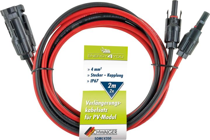 Actual product image Schwaiger Extension cable set 2x 2m (Solar connector)