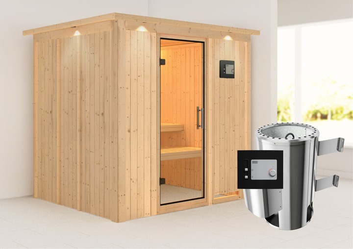 Immagine prodotto Karibu Daria con ghirlanda sul tetto (Comando esterno Plug & Play da 3,6 KW)