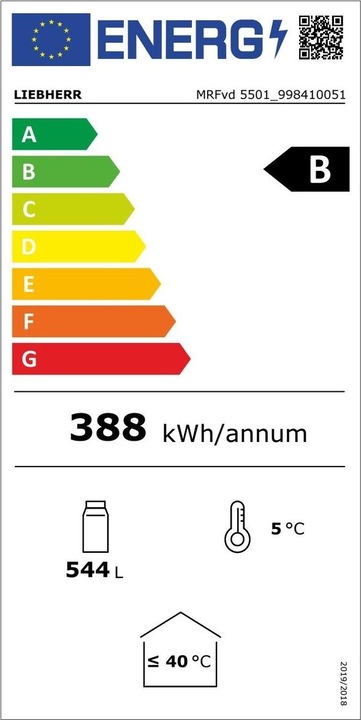 Label énergétique Liebherr MRFVD 5501 (432 l)