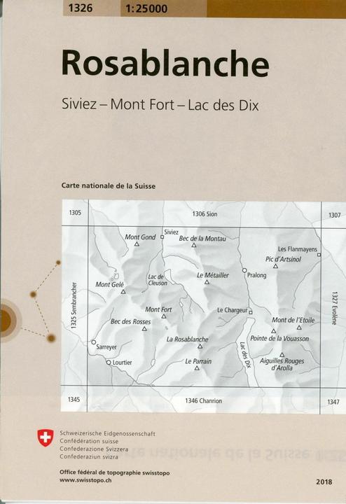 Map 1326 Rosablanche 1:25'000