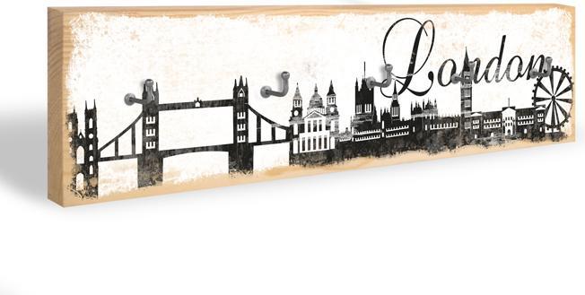 Produktbild Trenddeko London Skyline + 5 Haken (40 x 10 cm)