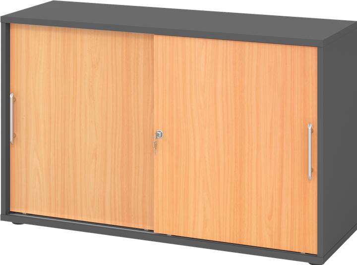 Produktbild Hammerbacher Schiebetürenschrank 2 OH RE Graphit/Buche (120 x 40 x 74.80 cm)