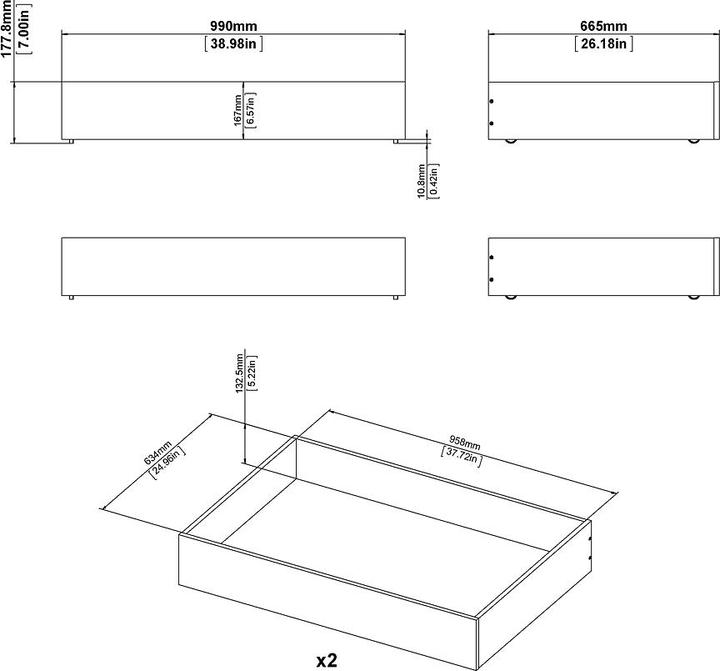 Actual product image Ebuy24 Bed Nada (90 x 200 cm)