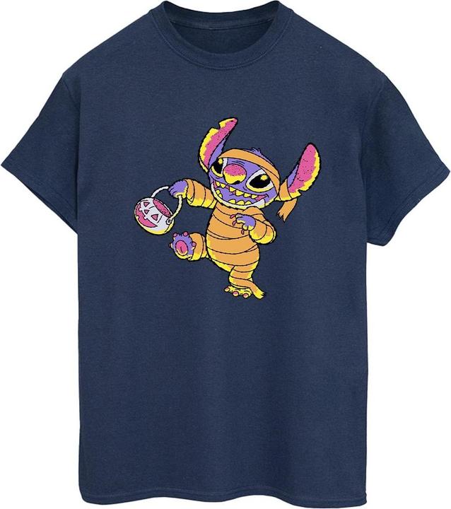 Actual product image Lilo & Stitch Womens/Ladies Trick Or Treat Cotton Boyfriend T-Shirt (5XL)