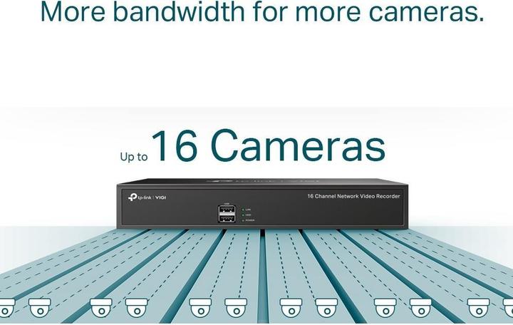 Produktbild TP-Link VIGI NVR1016H 16 Kanal Netzwerk Video Recorder, 1x bis zu 10TB SATA HDD intern montierbar, R (Netzwerk Videorecorder (NVR))